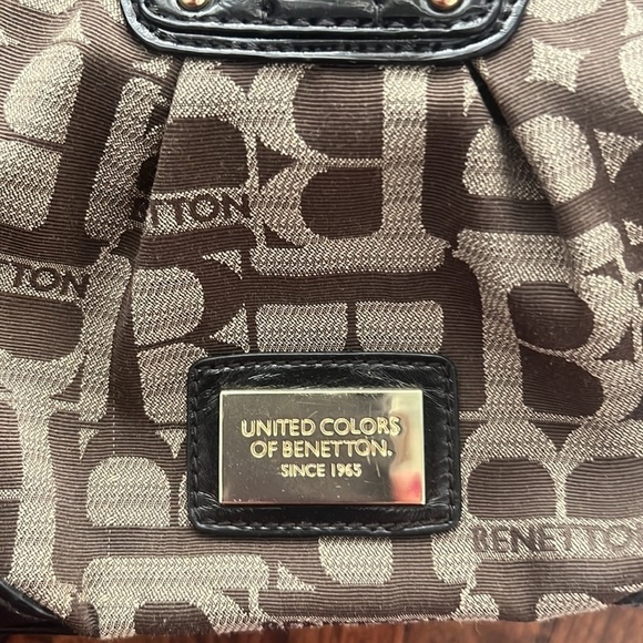 United Colors Of Benetton mini bag crossbody tan brown with gold hardware VTG - Picture 4 of 16
